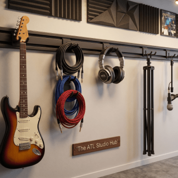 Image of a musicians studio in Atlanta made with AI
