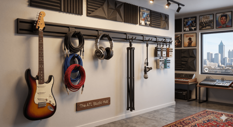 Image of a musicians studio in Atlanta made with AI