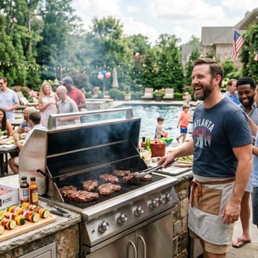 Image of a 4th of July Cookout created with AI