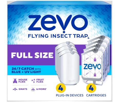 Zevo 4 Flying Insect Traps & 4 Cartridges