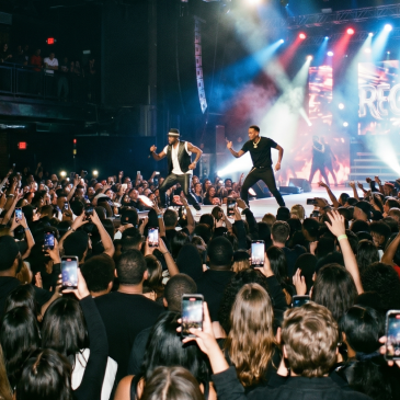 Usher and Chris Brown concert image made with AI
