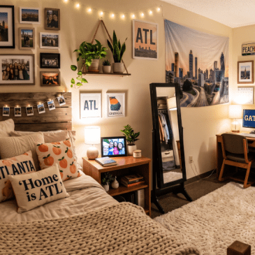 Image of a dorm room in metro Atlanta made with AI.