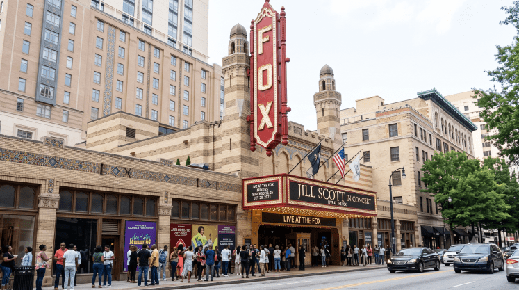 Image of the Fox Theater in Atlanta made with AI.