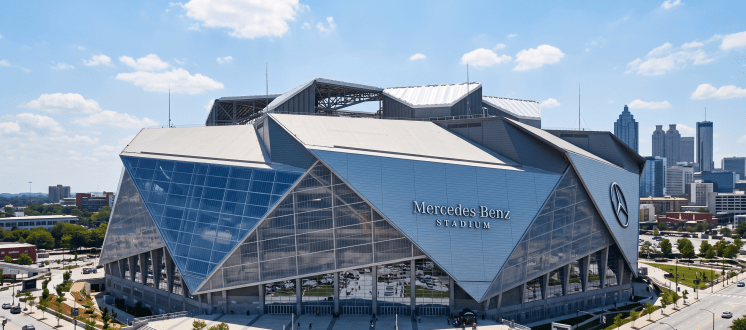 Image of Mercedez-Benz Stadium in Atlanta made with AI.
