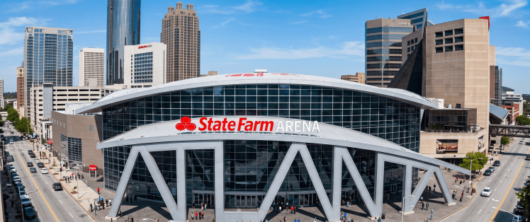 Image of State Farm Arena made with AI.